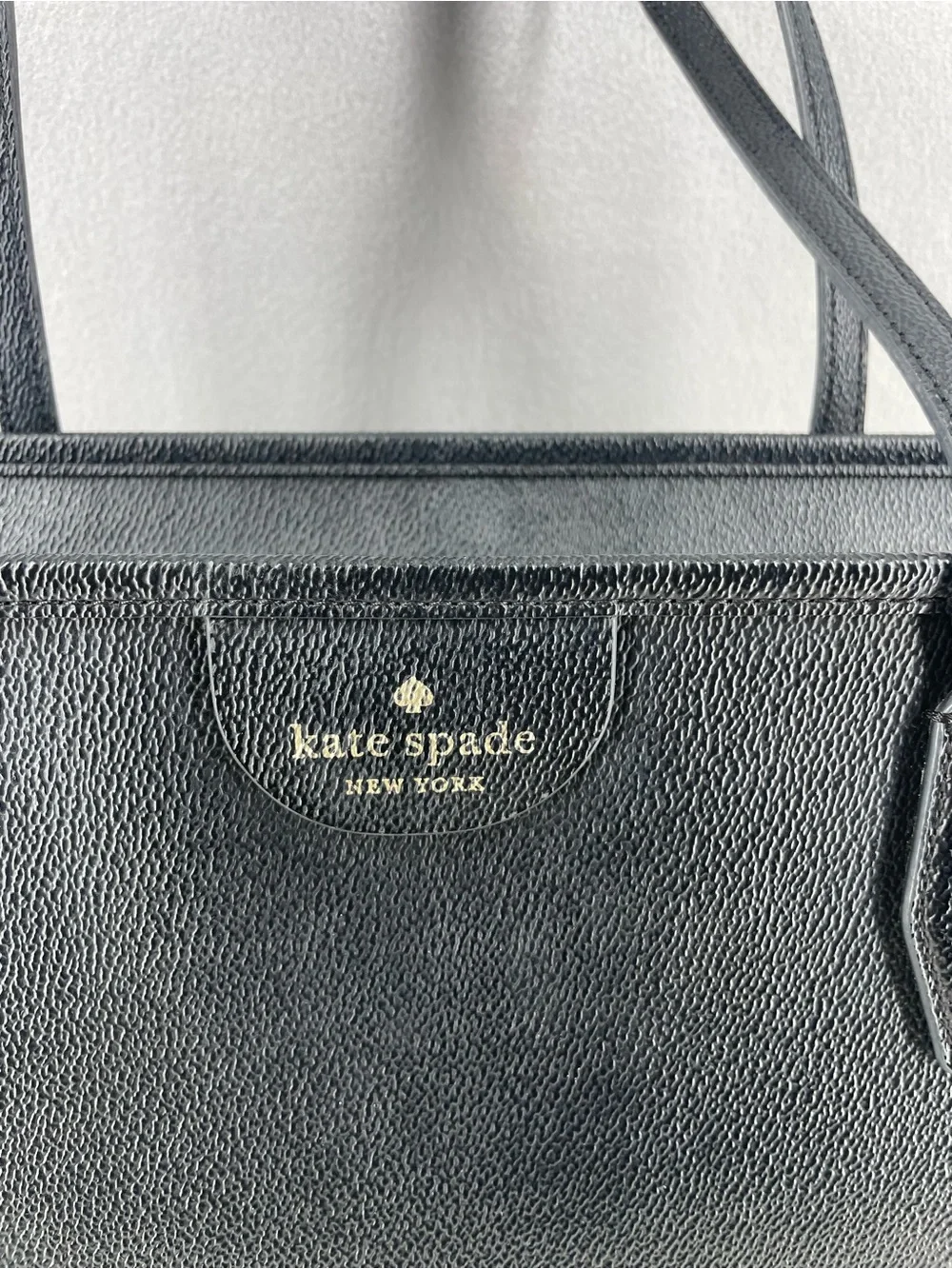 Kate Spade New York Black Tote Zip Top Gold Hardware Double Handles Pockets